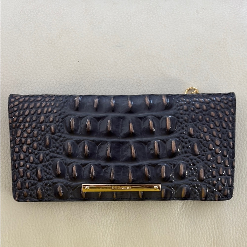 Brahmin Blue Crocodile Embossed wallet